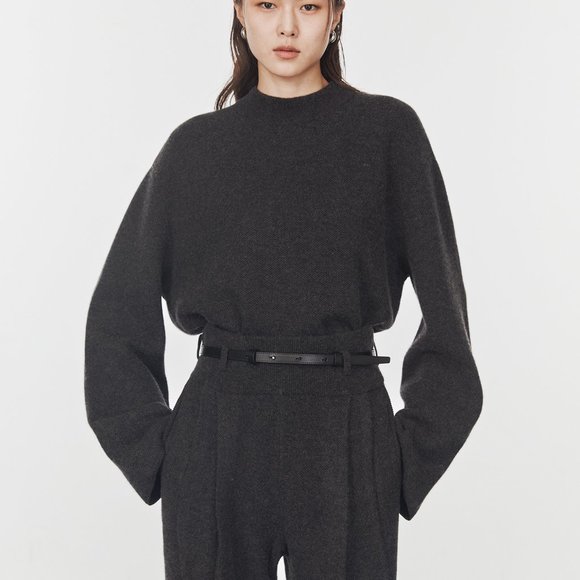 CHICJOC Women 100% Cashmere Knit Loose-Fit Sweater in dark grey size 36 - Picture 8 of 15